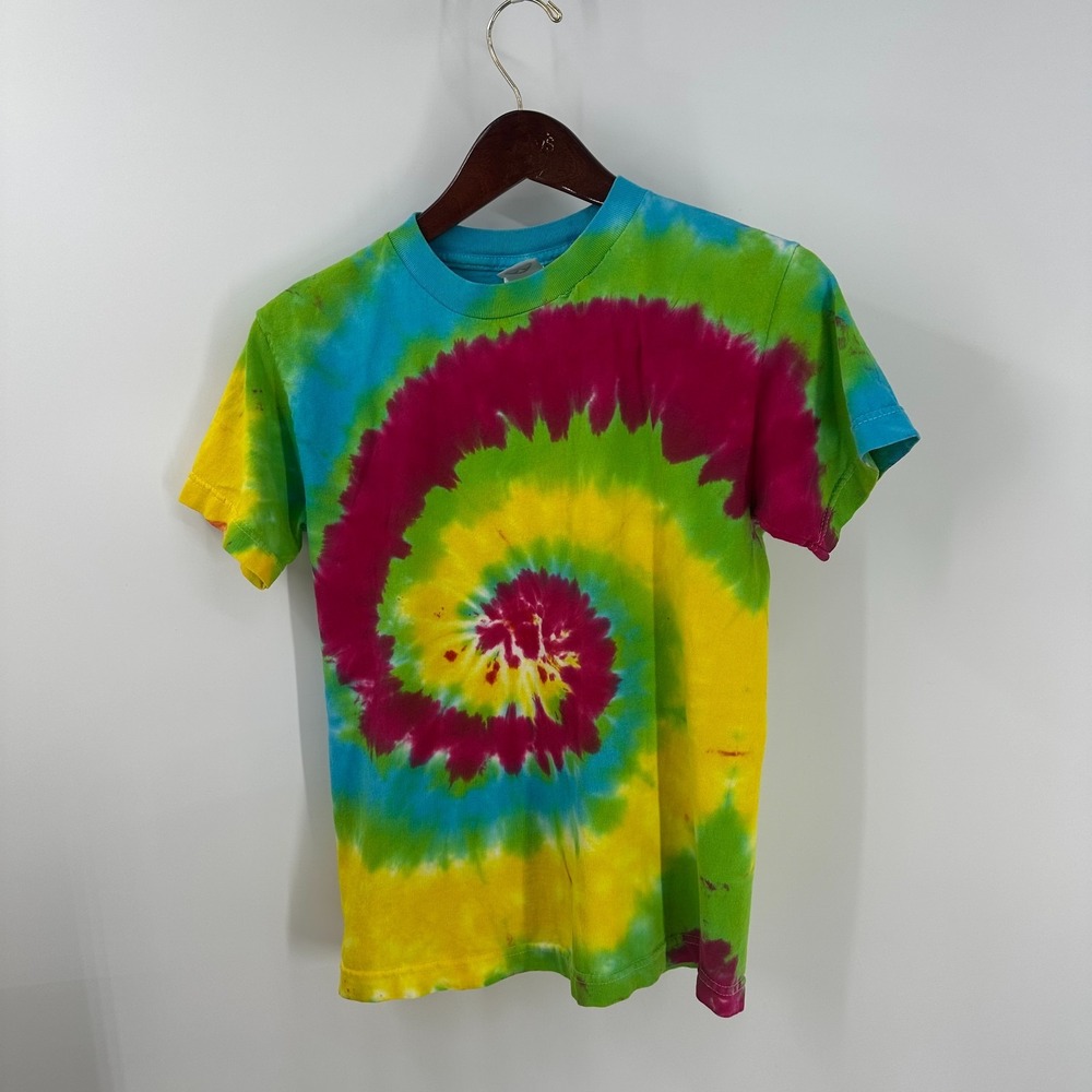 Alstyle Apparel & Activewear Rainbow Spiral Tie Dye T-Shirt Multicolor Size L